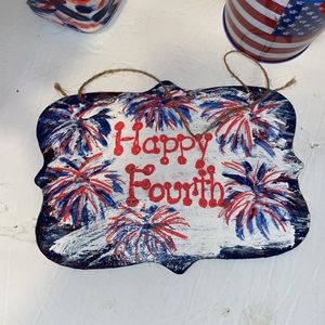 Fireworks Sign Hand Painted Fourth of July Decor